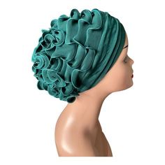 Material: Soft, lightweight stretchy, breathable fabric  that doesn't irritate the scalp  Size: one size fit every head (stretches to fit all) Care: hand wash, hang to dry. Do not bleach. Ready to wear turban cap. No need to tie, No pins, No hassle. Suitable for all season Handmade Green One Size Fits Most Headscarf For Beach, Green Turban For Summer (one Size Fits Most), Green One-size Headwrap For Summer, Green One Size Headwrap For The Beach, Fitted Green Headwrap Headband, Fitted Green Headband Headwrap, Green Fitted Headband Wrap, Green One-size Headwrap For The Beach, Green One-size-fits-most Headwrap For Beach