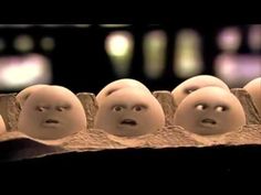 an egg carton with five eggs in it and faces drawn on the side, as if they were looking surprised