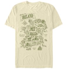 Head to the end of the rainbow and find yourself a pot of gold with a festive Lost Gods T-Shirt! Watch out, though, because even the luckiest leprechauns in Ireland are going to be pinching you to get their hands on this funny St. Patrick's Day design. You'll be sure to have the luck of the Irish on your side when wearing this cool holiday shirt on St. Patty's Day! Size: xl. Color: cream. Gender: male. Age Group: adult. Pattern: Map. Material: Cotton. Map Of Ireland, End Of The Rainbow, Sleeve Packaging, Usa Print, Luck Of The Irish, Holiday Shirt, Pot Of Gold, Men's Graphic T Shirt, Mens Tee Shirts