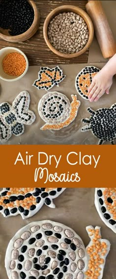 an air dry clay mosaic project for kids to make