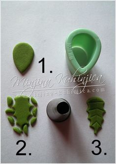 the instructions for making leaf shaped fondant