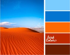 an orange and blue color scheme for the desert