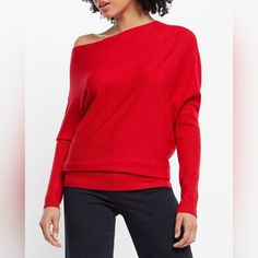 Nwt Purple Asymmetrical Off The Shoulder Super Soft Purple Sweater. (Not Red Like The Picture) Casual One-shoulder Winter Top, Red Asymmetrical Top For Fall, Criss Cross Sweater, Pink Oversized Sweater, Cross Sweater, Ruffle Sleeve Sweater, Cutout Sweater, Black Pullover Sweater, Olive Green Sweater