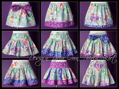 several different pictures of skirts with flowers on them