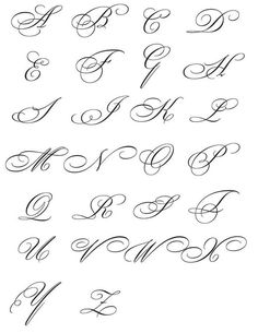 the upper and lowercase letters are handwritten in cursive writing