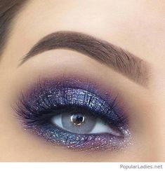 Stunning Eye Makeup, Eye Makeup Ideas, Glitter Eye Makeup, Stunning Eyes