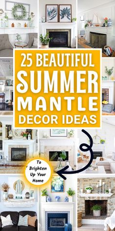 Transform your home into a summer paradise with these stunning Summer Mantle Decor ideas! From Coastal and Nautical themes to Tropical and Boho styles, we’ve got you covered with unique and creative decor inspirations. Whether you prefer rustic, vintage, or modern mantel decor, you’ll find plenty of ideas to brighten up your mantle and add a touch of summer to your living space. These Summer Mantle Decor ideas are perfect to transform your home into a summer oasis. Transitional Living Room Decor Ideas, Modern Mantel Decor, Country Farmhouse Living Room, Modern Tropical Decor, Cozy Rustic Farmhouse, Transitional Living Room Decor, Modern Mantel, Rustic Mantle, Summer Display