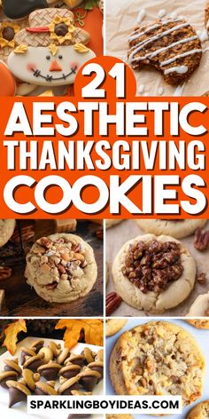 Thanksgiving cookies are a fun and festive way to celebrate the holiday. From turkey-shaped cookies to pumpkin spice treats, these easy Thanksgiving cookie recipes will delight your guests. Try decorating fall-themed cookies or serving no-bake Thanksgiving desserts for a quick and simple option. Create a beautiful Thanksgiving dessert platter with pecan pie cookies, sugar cookies, and more. These sweet Thanksgiving treats, and fall cookie recipes make dessert time special and delicious! Thanksgiving Desserts To Sell, Thanksgiving Cookie Recipes, Easy Thanksgiving Cookies, Thanksgiving Sugar Cookies, Cookie Recipes Thanksgiving, Acorn Cookies, Pumpkin Spice Treats, Thanksgiving Baking, Fall Cookie Recipes