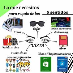 a poster with different things in spanish and english