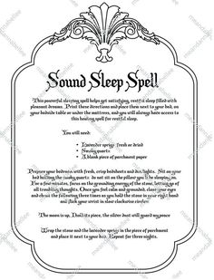 *** PLEASE SEE SHOP ANNOUNCEMENTS BEFORE ORDERING FOR IMPORTANT SHIPPING INFORMATION, DEADLINES, SHOP UPDATES, ETC. ***SOUND SLEEP SPELL DIGITAL IMAGE | INSTANT DOWNLOADGraphic Design of a Sound Sleep Spell set in an ornate frame / border.  Perfect if you're in need of a restful night full of pleasant dreams!Print and use for your art and crafting projectsNOTE:  The actual image you will be receiving is shown in the digital image sample, not in the napkin photos.  Interested in those napkins?  T Witchcraft Spells For Sleep, Restful Sleep Spell, Sleep Jar Spell, Spells For Sleep, Sleep Protection Spell, Sleep Spells Witchcraft, Dream Spells Witchcraft, Witch Craft For Beginners, Spells Witchcraft Real