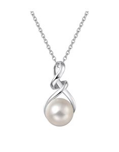 Infinity Freshwater Pearl Necklace, 925 Sterling Silver, Infinity Pendant, Infinity Charm, Infinity Symbol, Meaningful Necklace, Fine Gift Meaningful Necklace, Pearl Drop Necklace, Infinity Charm, Infinity Pendant, Award Ceremony, Chandler Az, Freshwater Pearl Necklace, Infinity Symbol, Necklace Gemstone