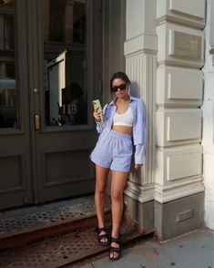 Poplin Shorts curated on LTK Greece Summer Outfits, Striped Shorts Outfit, Spain Outfit, Poplin Shorts, Summer Shorts Outfits, Stripe Outfits, The Best Summer, Fashionable Outfits, Summer Fabrics