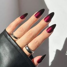 181+ Valentines Nails Ideas for 2025 - Nourish Your Glow Witchy Dip Nails, Ombre Nails How To, Dark Colour Nails, Black And Dark Red Nails, Black Gel X Nails, Nails For New York, Ombre Nails Dark, Dark Ombre Nails, Women Nails Designs