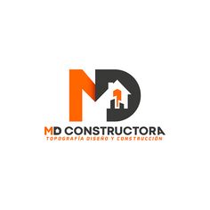 the logo for m d constructa, a company that provides residential and commercial construction