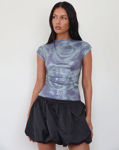 Grey Rose Abstract Top | Novaria – motelrocks.com Rose Abstract, Skirt Model, Jean Trends