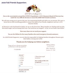 an email form with flowers on it and the message thank you for helping our friends