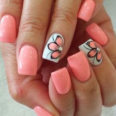 Cute Nail Colors, Trendy Nail Art Designs, Nail Art Designs Summer, Spring Nail Art, Summer Acrylic Nails, Summer Nails Colors, Spring Nail, Nail Designs Spring