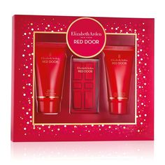 Set includes:- Eau de Toilette Spray 3.3 oz, Body Lotion 3.3 oz, Shower Gel 3.3 oz. Red Door Perfume, Elizabeth Arden Red Door, Perfume Set, Signature Fragrance, Unique Fragrance, Gift Sets For Women, Perfume Gift Sets, Perfume Gift, Red Door