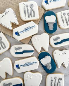 Fun fact: I worked in Dental, mostly... - The Cookie Corner Dental Cookies Decorated, Dentist Graduation Party Ideas, Tooth Cookies Decorated, Dentistry Graduation, Dentist Cookies, Dental Cookies, Dental Hygiene Graduation, Cookie Corner