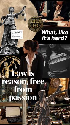 a collage of images with the words law is reason free, from passion to truth