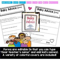 baby advice cards for parents and their children