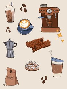 an image of coffee related items