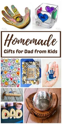 homemade gifts for dad with the words homemade gifts for dad written on them and pictures