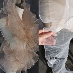 "Material: 100% Organza Width: 5.1\"(13cm) Sell by the Yard Color: as shown in the photos *-* Please note that the real color might be slightly different from what you see on your monitors. Price is for 1 yard ( 1 yard is fully stretched out length) Cut to order, will be sent in continuous one piece, unless otherwise stated or requested. If you need any special length, we are always happy to issue a customized listing specially for you! Wonderful fabric for clothes and other handmade accessories Spring Wedding Tulle Fabric With Ruffles, Elegant Spring Tulle Fabric With Ruffles, Elegant Ruffled Tulle Fabric For Spring, Elegant Evening Tulle Fabric With Ruffles, White Organza Tulle Fabric With Ruffles, Fabric For Clothes, Pink Panda, Waverly Fabric, Texture Fabric