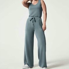 Discover the perfect spring look with this New Spring Style Air Essentials Women Casual Sleeveless Jumpsuit. Crafted from COTTON and Polyester for a lightweight feel, this wide-leg pants look is tailored for a flattering fit. Make a stylish statement with effortless ease. Designed by 4COLORDRESS Cosy Outfit, Trendy Jumpsuit, Stylish Jumpsuit, Cut Clothes, Skirt Trends, Warm Spring, Blue V, Spring Looks, Chic Accessories