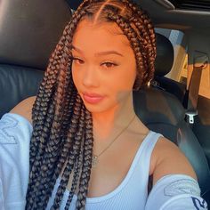 Brown Box Braids, Big Box Braids, Big Box Braids Hairstyles, Jumbo Box Braids, Hairdos For Curly Hair