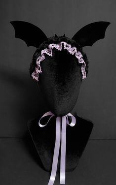 Bat Themed Outfit, Vintage Bat Costume, Evil Sorceress, Bat Hat, Goth Diy, Bat Costume, Hood Pattern, Lace Bonnet, Alexander Mcqueen Fashion