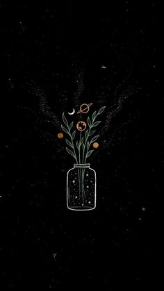 an image of flowers in a vase on a black background with the words,'i love