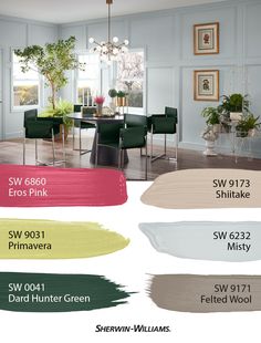 the interior paint colors are all different shades