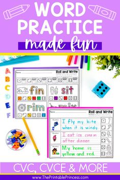 the word practice made fun is an easy way to teach kids how to read and write