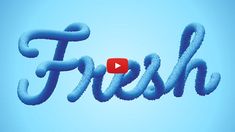 the word fresh written in 3d type on a blue background