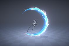 an animated image of a person on the moon with fire and water swirling around it