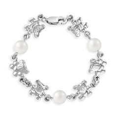 PRICES MAY VARY. DETAILS: A lovely design of teddy bears and white simulated pearls bracelet for your little girl. Made in 925 sterling silver, a precious metal that is suitable for girls with sensitive skin. This beautiful bracelet secures with a lobster claw clasps is a perfect jewelry for everyday wear or for or any special occasion. Its small size and delicate design will be attractive for everyone's eyes. She will know how much she is loved every time she wears it. A complimentary gift box Cute Bracelets For Babies, Teen Necklaces, Teen Earrings, Toddler Bracelet, Baby Rings, Teen Jewelry, Baby Pearls, Baby Earrings, Kids Rings