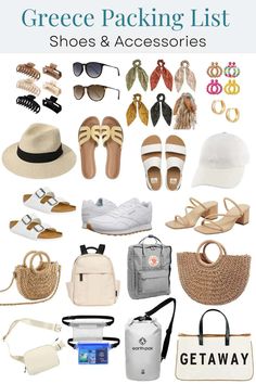 the ultimate guide to greek packing list shoes & accessories by getaway on style, fashion and beauty