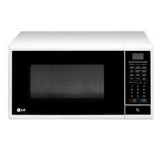 a black and white microwave oven on a white background