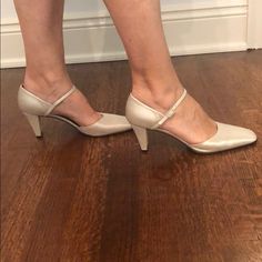 Never Worn! Block Heel Satin-Esque Hint Of Glimmer And Shimmer Nina Shoes, Mary Janes, Shoes Women Heels, Block Heels, Shoes Heels, Size 7, Satin, Women Shoes, Heels