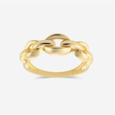 Plain Gold Chain Link Fashion Ring - Grownbrilliance Luxury Tarnish-resistant Chain Ring For Formal Occasions, Modern Gold Chain Ring For Formal Occasions, Modern 14k Gold Chain Link Jewelry, Classic Gold Chain Ring With Oval Link, Classic Gold Plated Yellow Gold Chain Ring, Elegant Gold Oval Link Chain Ring, Classic Yellow Gold Chain Ring, Elegant Gold-tone Chain Ring For Gift, Luxury 14k Gold Chain Ring