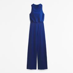 Elevate your wardrobe with the Abercrombie & Fitch Women's High-Neck Draped Jumpsuit, a perfect blend of elegance and comfort. This sophisticated piece is designed in a rich navy hue and crafted from silky satin fabric that gracefully drapes along the bodice.

- Size: XL
- Color: Navy
- Material: Upper Body Lining: Polyester
- Gender: Female
- Features: High-neck detail, back keyhole closure, elasticated waistband, wide-leg pants

Ideal for both daytime sophistication and evening chic, this jump High Neck Jumpsuit, Active Swimwear, Swimwear Suits, High Neck Designs, Pants Design, High Neckline, Satin Fabric, Evening Wear, Modern Woman