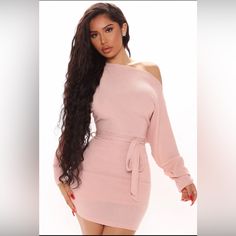 Rose Colored Fashion Nova Mini Dress Size 1x Pink One-shoulder Bodycon Dress For Spring, Feminine Pink One-shoulder Mini Dress, Pink Off-shoulder Bodycon Dress For Date Night, Pink One Shoulder Mini Dress For Day Out, Pink One-shoulder Midi Dress For Day Out, Pink One-shoulder Flirty Midi Dress, Pink Off-shoulder Midi Dress For Night Out, Elegant Pink Going Out Dress, Elegant Pink Dress For Going Out