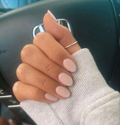 Neutral Soft Pink Nails, Shellac Nails Light Pink, Neutral Pink Dip Powder Nails, Creamy Light Pink Nails, Shellac Nails Pink Neutral, Pink Nail Colors, Plain Nails, Soft Nails, Simple Acrylic Nails