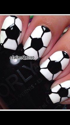 Sports Nail Art, Soccer Nails, Art Football, Simple Nail Art Designs, Diy Nail Art, Instagram Nails