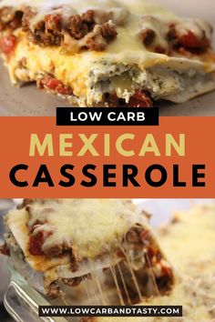 mexican casserole with meat and cheese on top