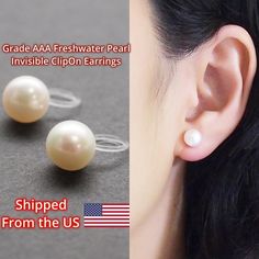 Freshwater pearl clip on earrings, bridal white pearl invisible clip on earrings, wedding pearl clip on stud earrings, non pierced earrings🌟MiyabiGrace shop home. More invisible clip on earrings: click here   https://www.etsy.com/shop/MiyabiGrace✨More items that are shipped from the US✨https://www.etsy.com/jp/shop/MiyabiGrace?show_panel=true&section_id=28954142🌟More pearl invisible clip on earrings are available.https://www.etsy.com/shop/MiyabiGrace/items?ref=condensed_trust_header_title_i Non Pierced Earrings, Bridal Clip, Wedding Clip, Rhinestone Wedding, Pearl Types, Earrings Wedding, Pearl Wedding, Bridal Pearls, Online Earrings