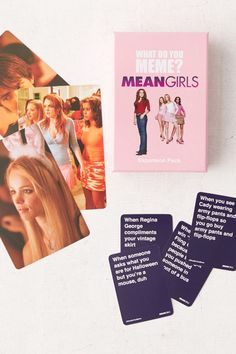 the mean girls card game is on display