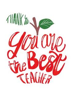 an apple with the words thank you are the best teacher