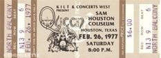 an old concert ticket for the houston museum